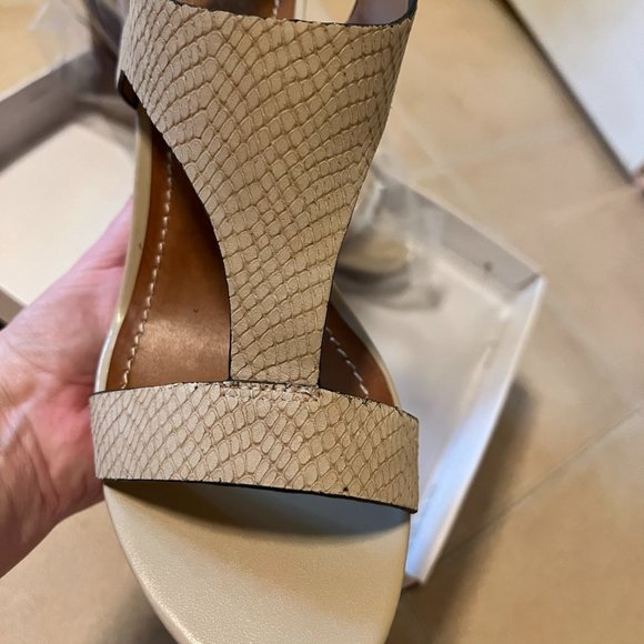 NWT! Loft Wedge Sandal, Taupe Reptile - Size 9 - Picture 4 of 5